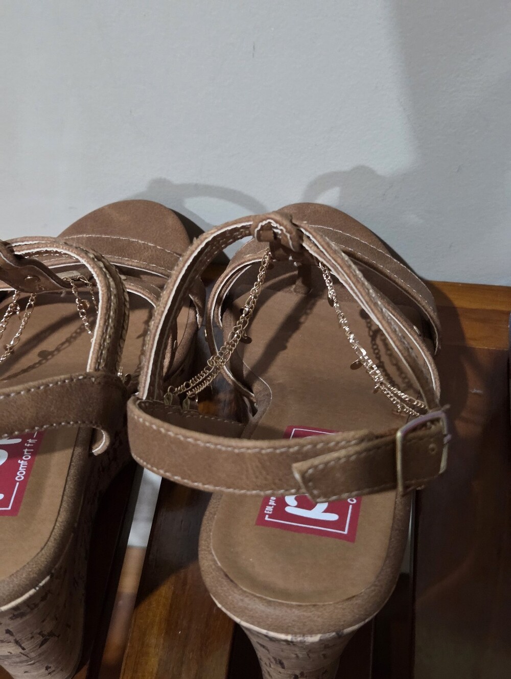 POP Electricity Cognac Wedge Shoes NEW - Picture 8 of 12